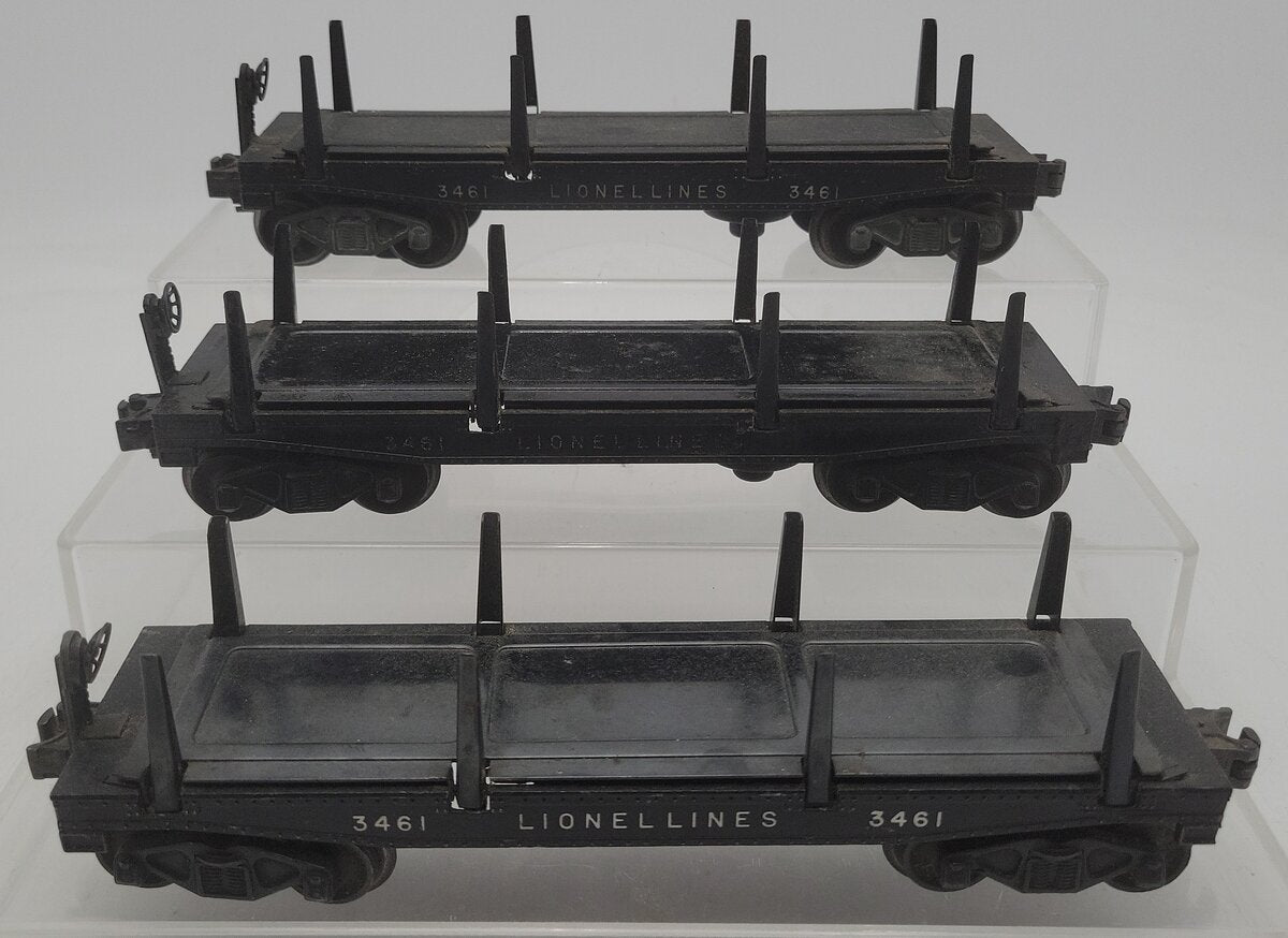 Lionel 3461 Vintage O Lionel Lines Operating Log Dump Cars [3] VG