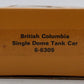 Lionel 6-6305 O Gauge British Columbia Single Dome Tank Car EX/Box
