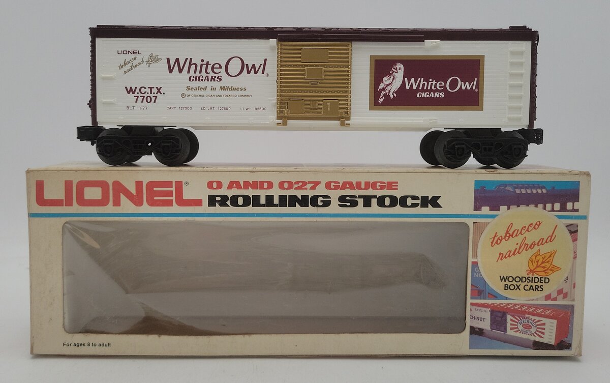 Lionel 6-7707 O Gauge White Owl Cigar Boxcar EX/Box