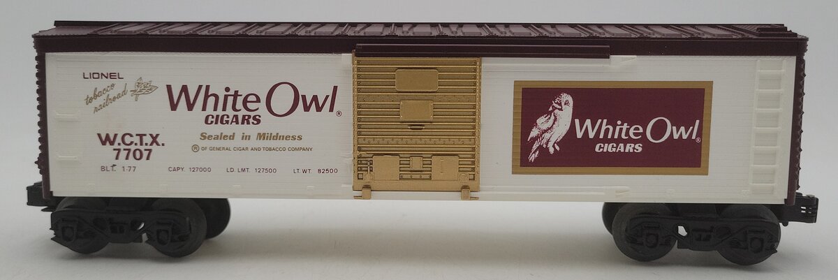Lionel 6-7707 O Gauge White Owl Cigar Boxcar EX/Box