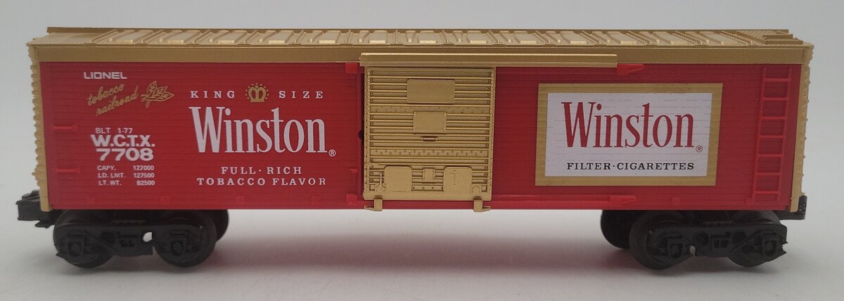 Lionel 6-7708 O Gauge Winston Billboard Reefer Car EX/Box