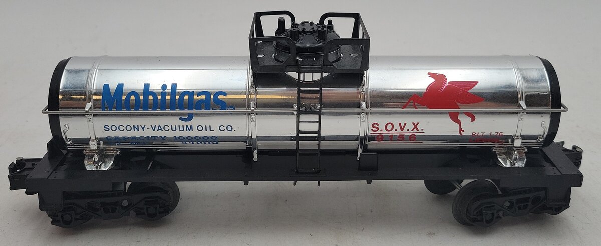 Lionel 6-9156 O Gauge Mobilgas Plated Single Dome Tank Car VG/Box