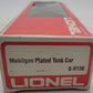 Lionel 6-9156 O Gauge Mobilgas Plated Single Dome Tank Car VG/Box