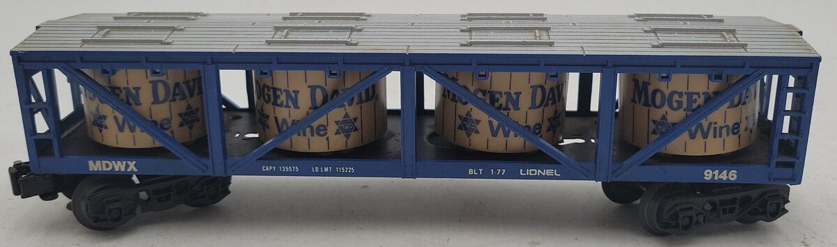 Lionel 6-9146 O Gauge Mogen David Wine Car EX