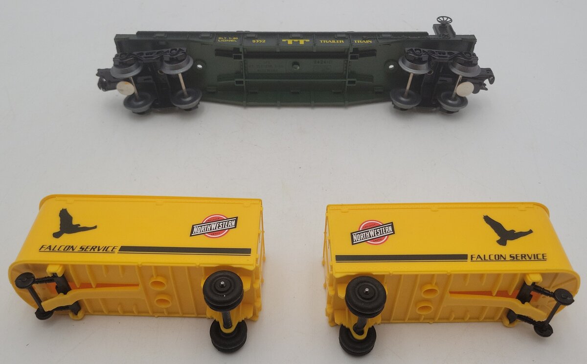 Lionel 6-9352 O Gauge Chicago & Northwestern Piggyback Flatcar w/Trailers EX/Box