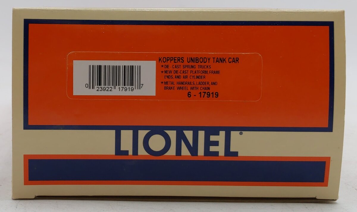 Lionel 6-17919 O Gauge Koppers Unibody Tank Car LN/Box