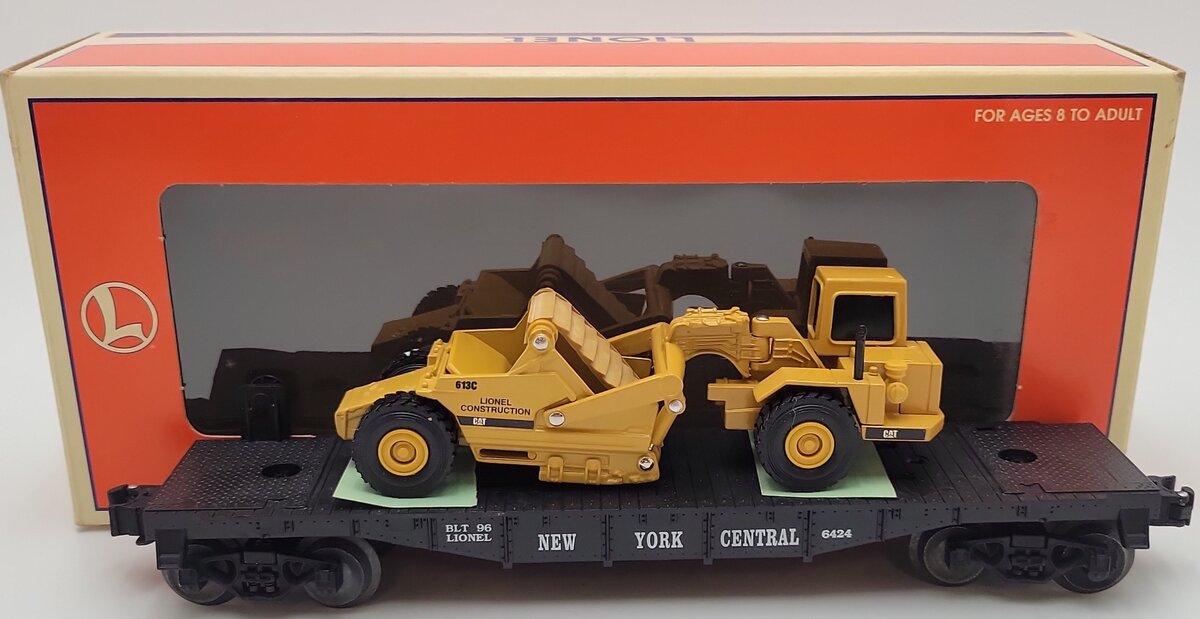 Lionel 6-16954 O Gauge New York Central Flatcar with ERTL Scraper #6424 VG/Box
