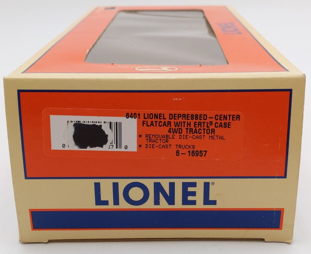 Lionel 6-16957 O Gauge Depressed-Center Flatcar with ERTL Case 4WD Loader #6461 LN/Box