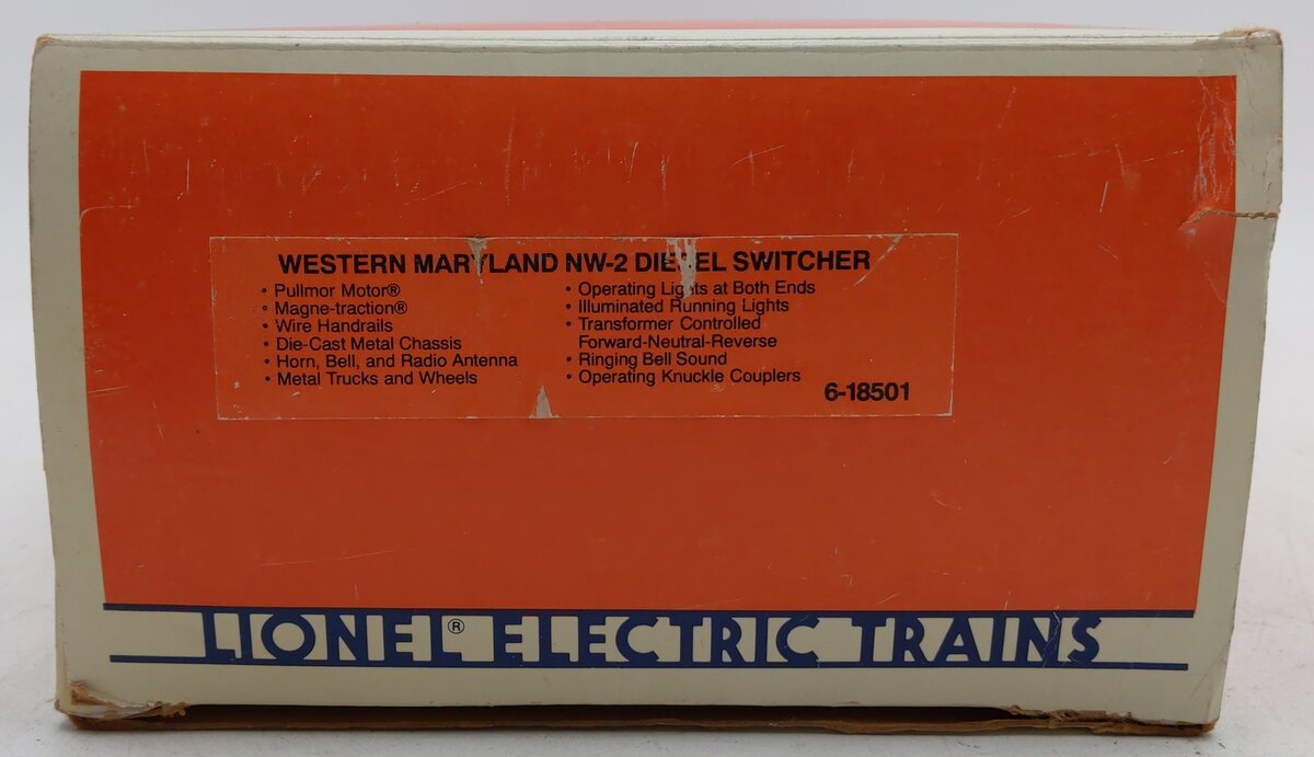 Lionel 6-18501 O Gauge Western Maryland NW2 Powered Diesel Locomotive #8501 EX/Box