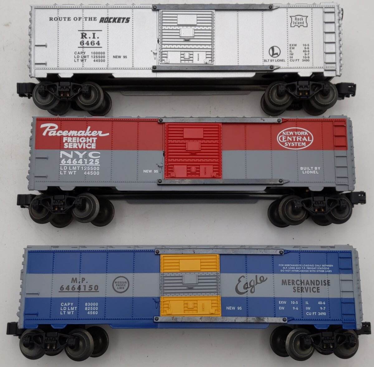 Lionel 6-19266 O Gauge 6464 Series III Boxcars (Set of 3) EX/Box