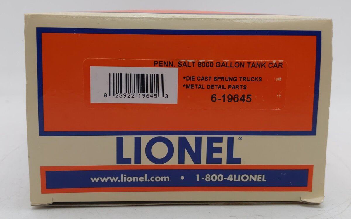 Lionel 6-19645 O Gauge Pennsylvania Salt 8,000 Gallon Tank Car #4724 LN/Box