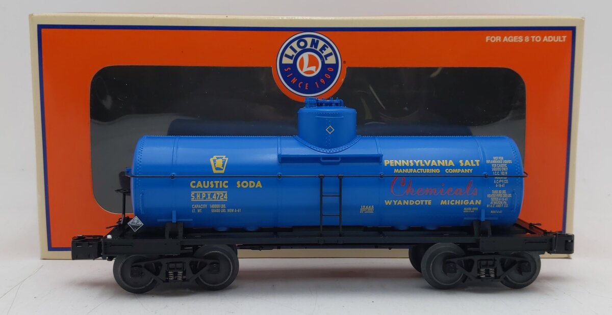 Lionel 6-19645 O Gauge Pennsylvania Salt 8,000 Gallon Tank Car #4724 LN/Box