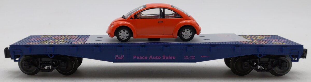 Lionel 6-19444 O Gauge Peace Auto Sales Flatcar with Volkswagen Bug LN/Box