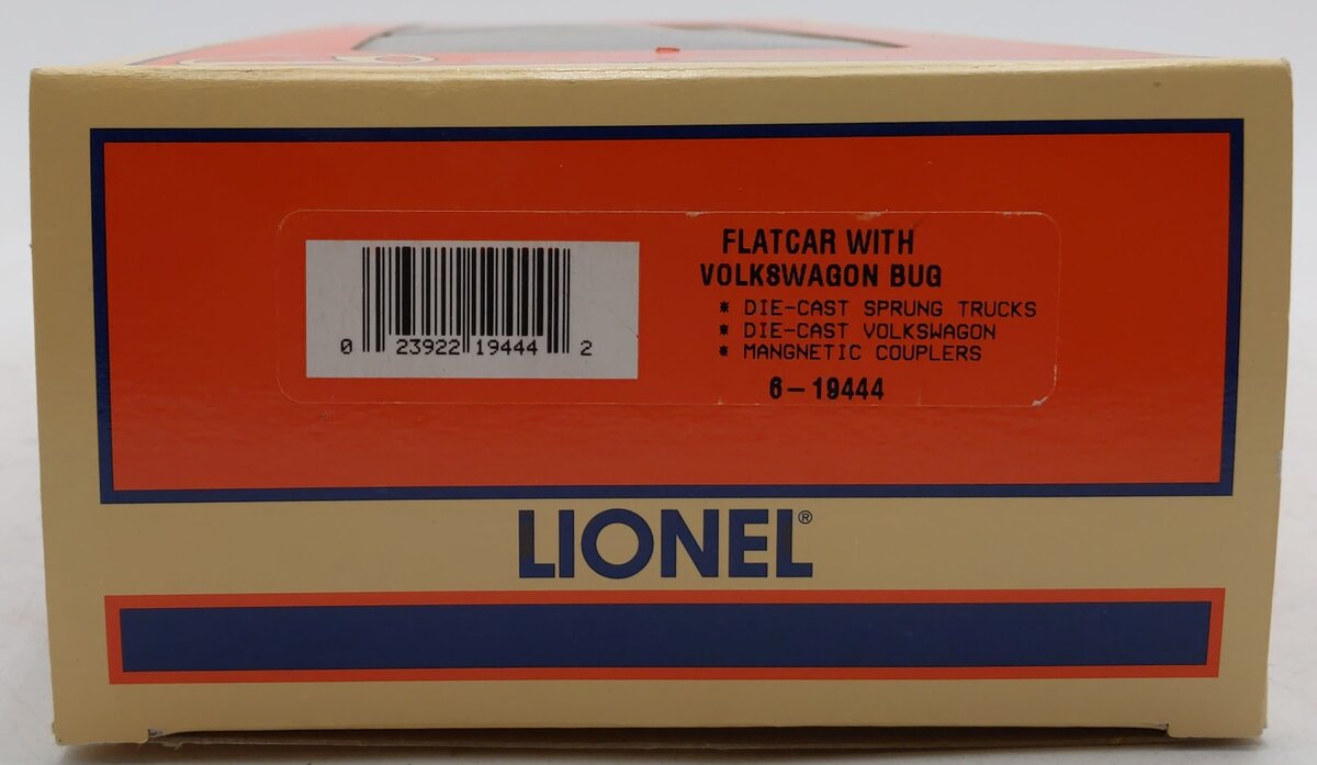Lionel 6-19444 O Gauge Peace Auto Sales Flatcar with Volkswagen Bug LN/Box