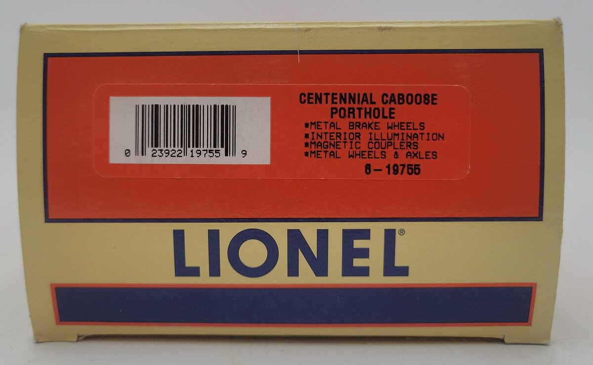 Lionel 6-19755 O Centennial Porthole Lighted Caboose EX/Box