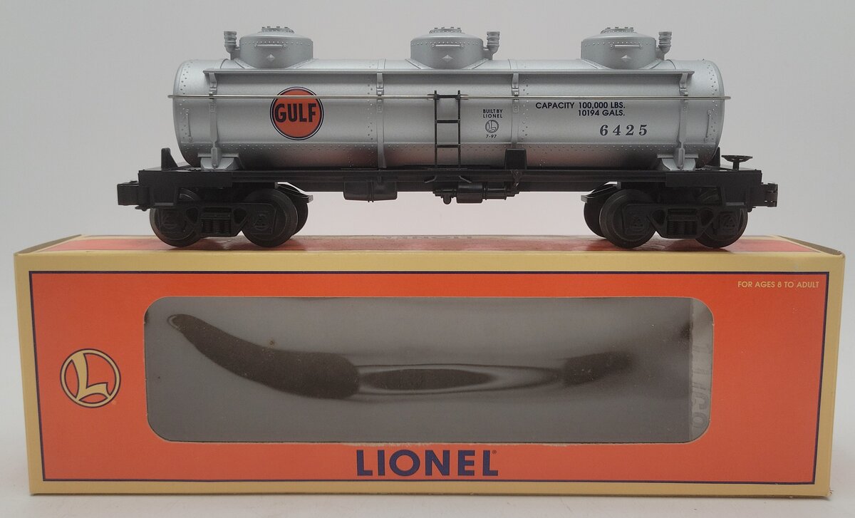 Lionel 6-19612 O Gauge Gulf Triple Dome Tank Car #6425 EX/Box