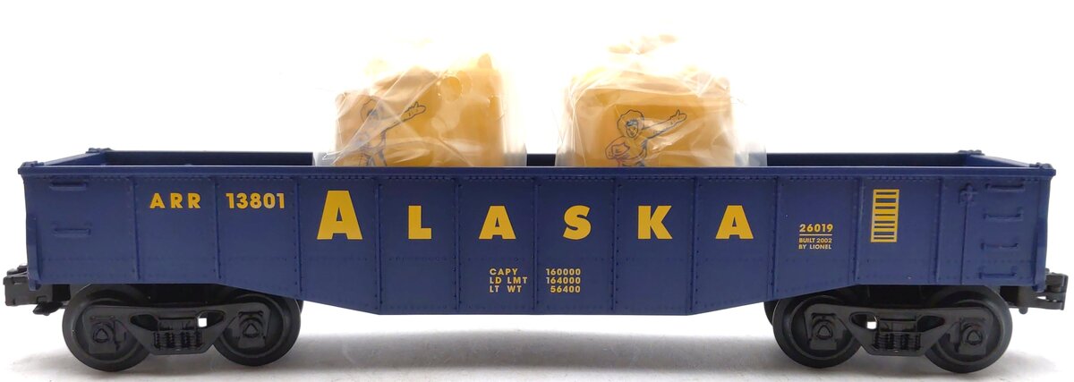 Lionel 6-26019 O Gauge Alaska Railroad Gondola w/Canisters #13801 NIB