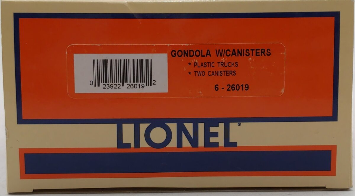 Lionel 6-26019 O Gauge Alaska Railroad Gondola w/Canisters #13801 NIB
