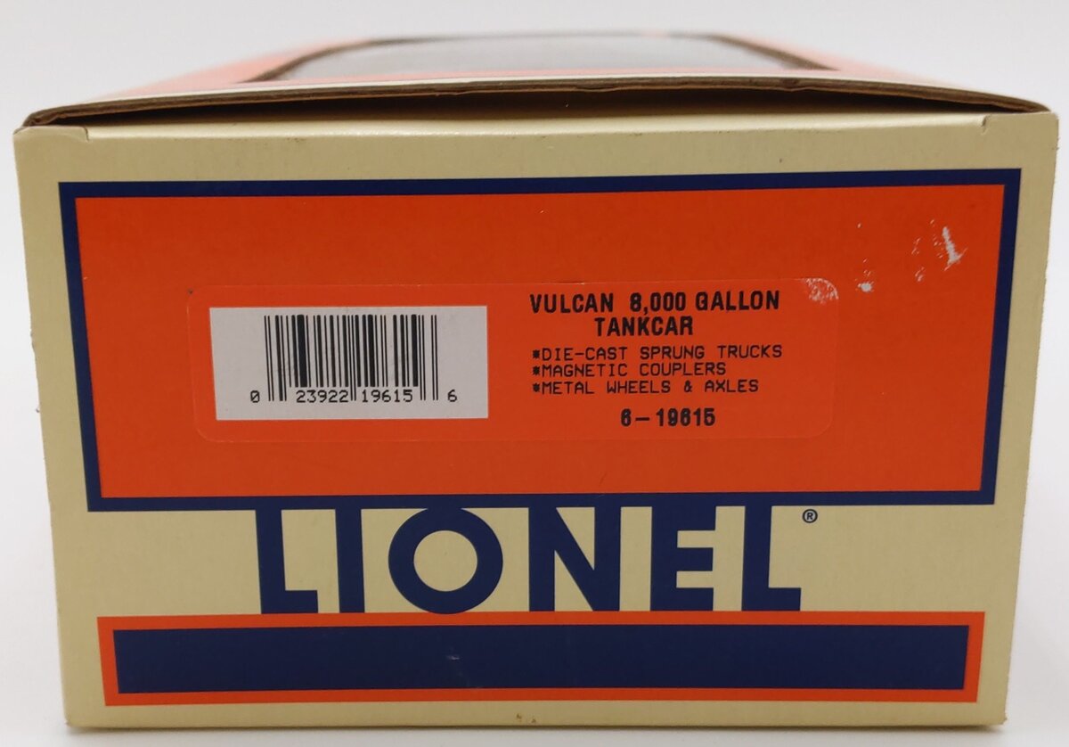 Lionel 6-19615 O Gauge Vulcan 8,000 Gallon Tank Car #1015 LN/Box