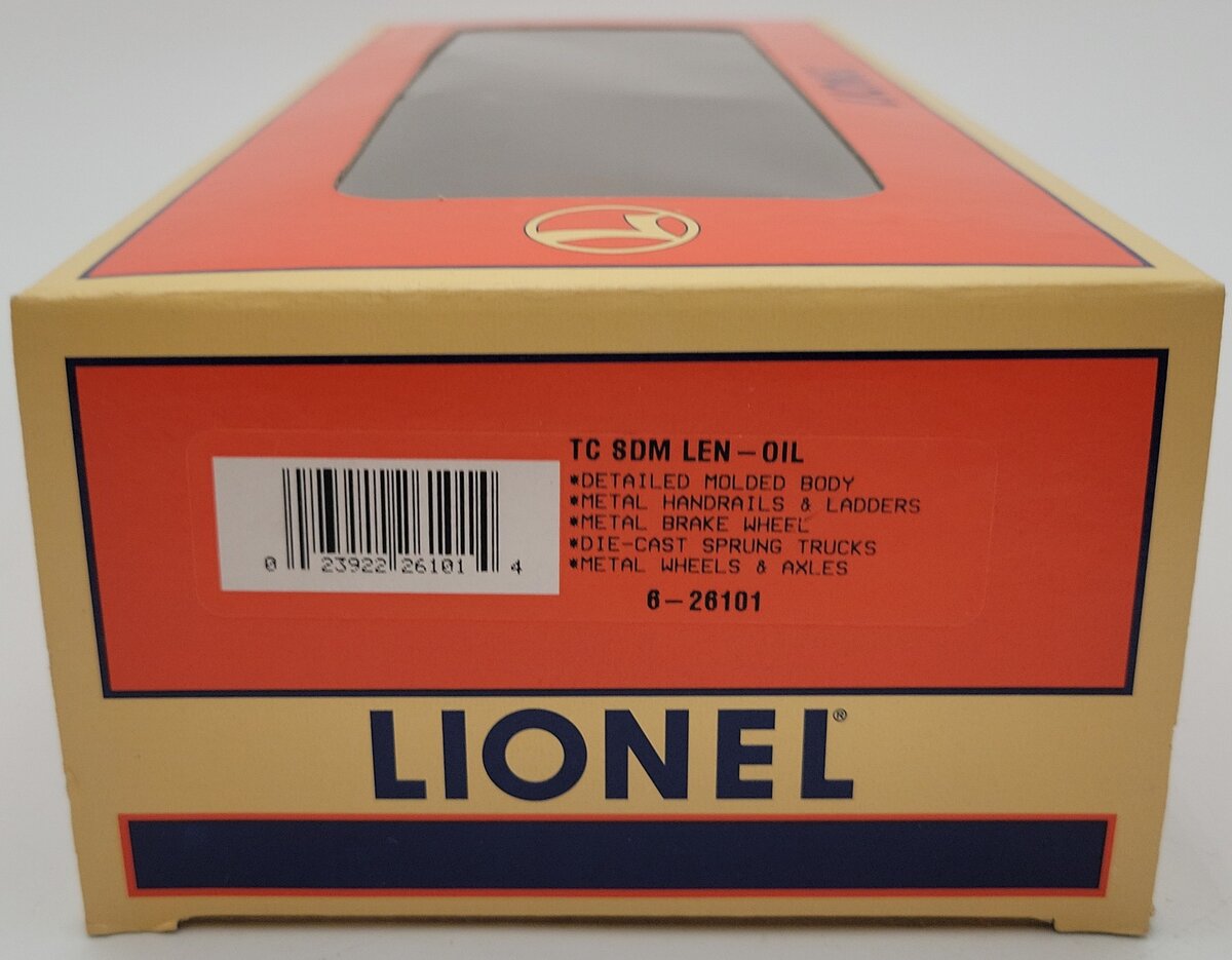 Lionel 6-26101 O Gauge Len-Oil Single Dome Tank Car #6015 LN/Box