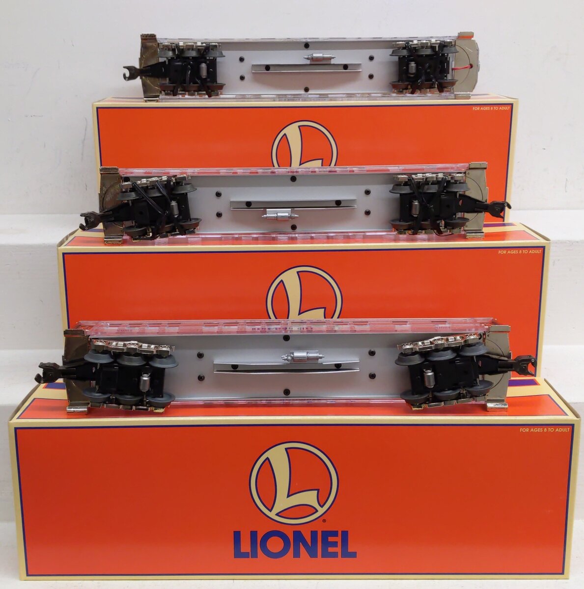 Lionel 6-29086 O Platinum Ghost Clear Shell Madison Passenger Cars (Set of 3) LN/Box