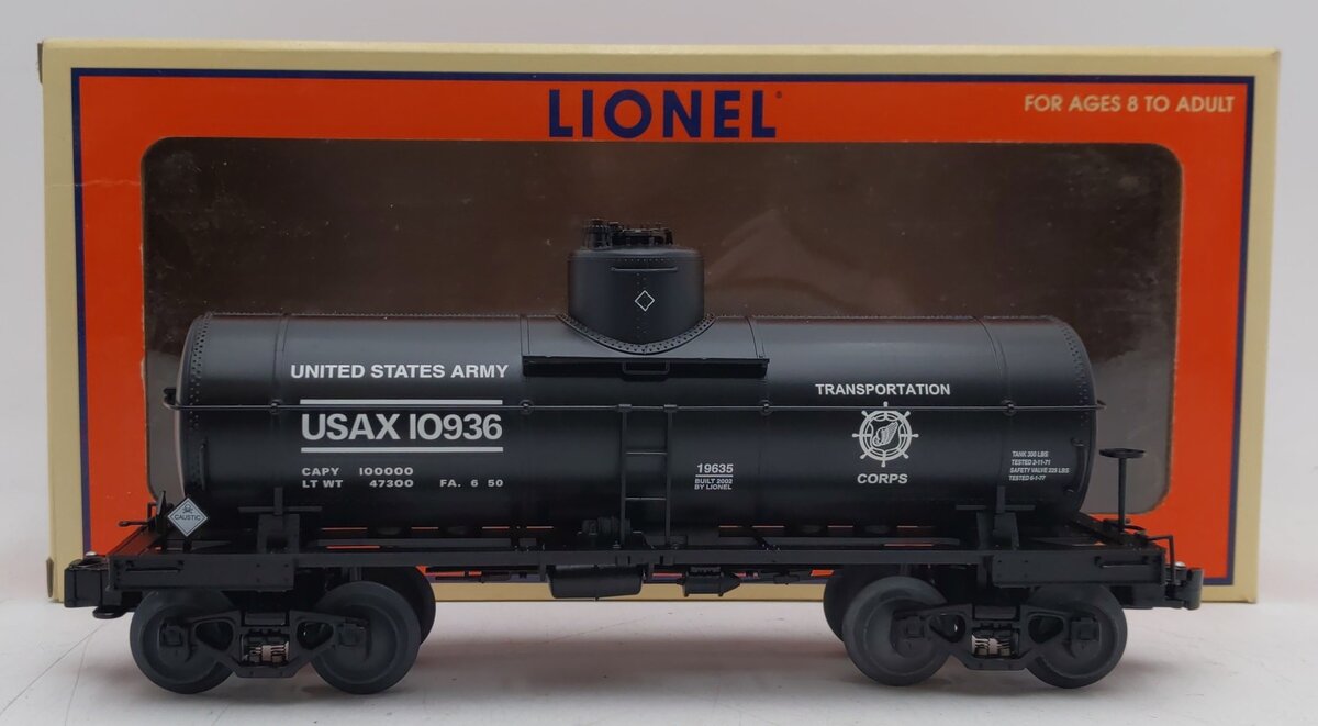 Lionel 6-19635 O Gauge U.S Army 8000 Gallon Tank Car #10936 LN/Box