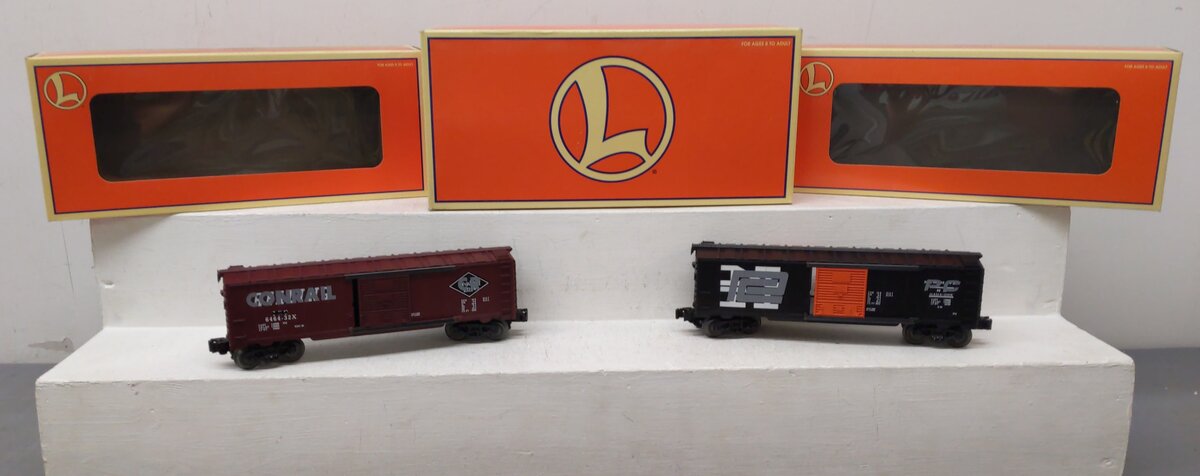 Lionel 6-29286 O Gauge Overstamped Conrail/Reading & PC/NH 2-Car Boxcar Set LN/Box