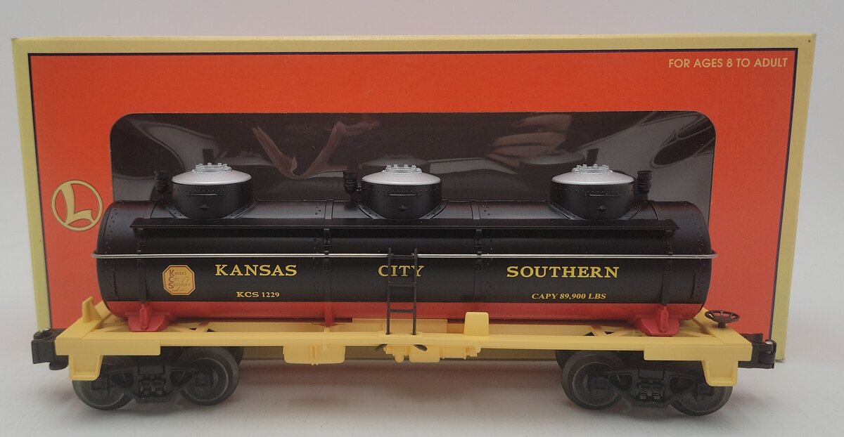 Lionel 6-26120 O Kansas City Southern 3-Dome Tank Car #1229 EX/Box