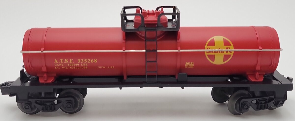 Lionel 6-26131 O Santa Fe Red Single Dome Tank Car #335268 LN/Box