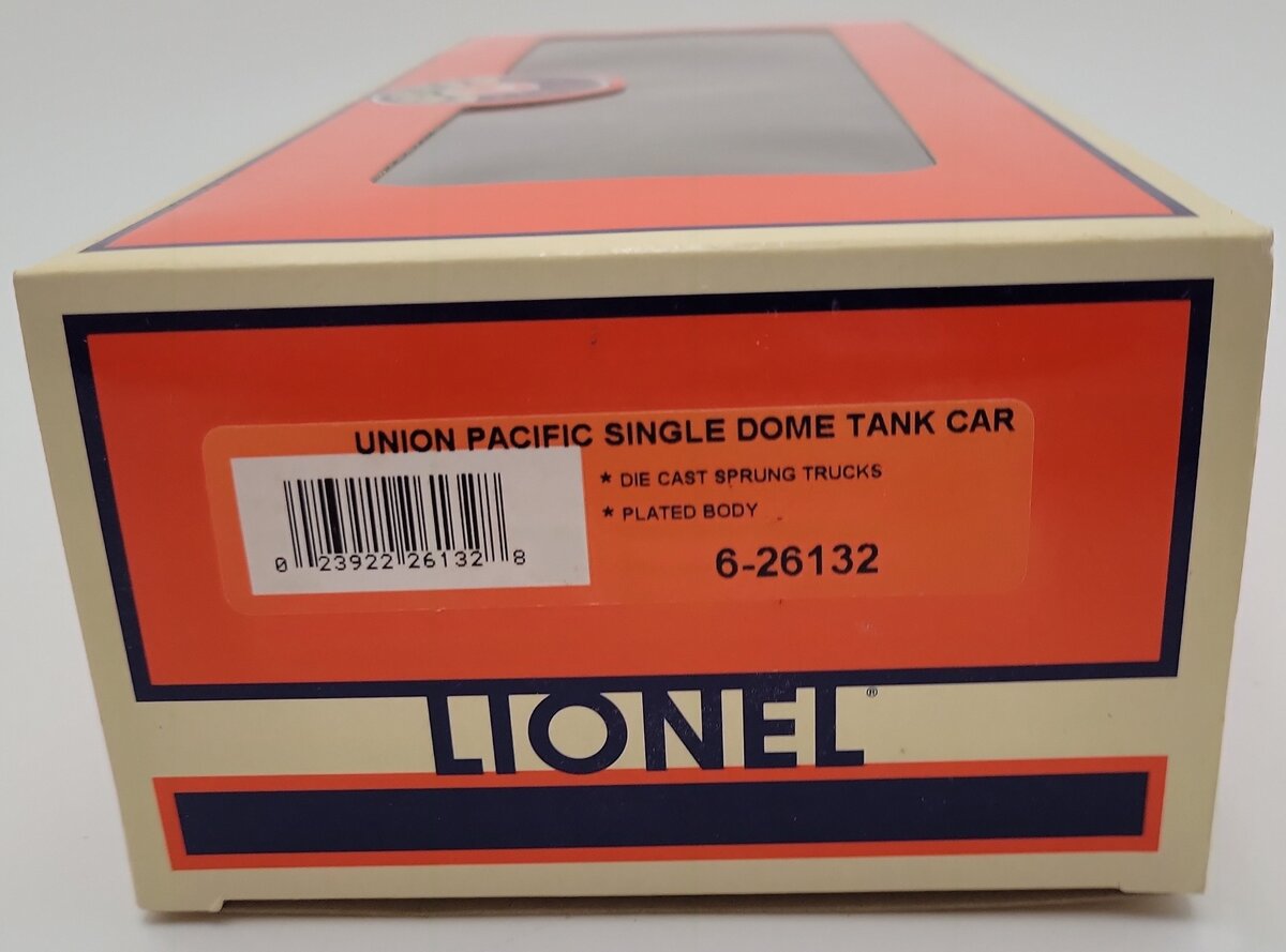 Lionel 6-26132 O Gauge Union Pacific Single Dome Chrome Tank Car #69015 EX/Box