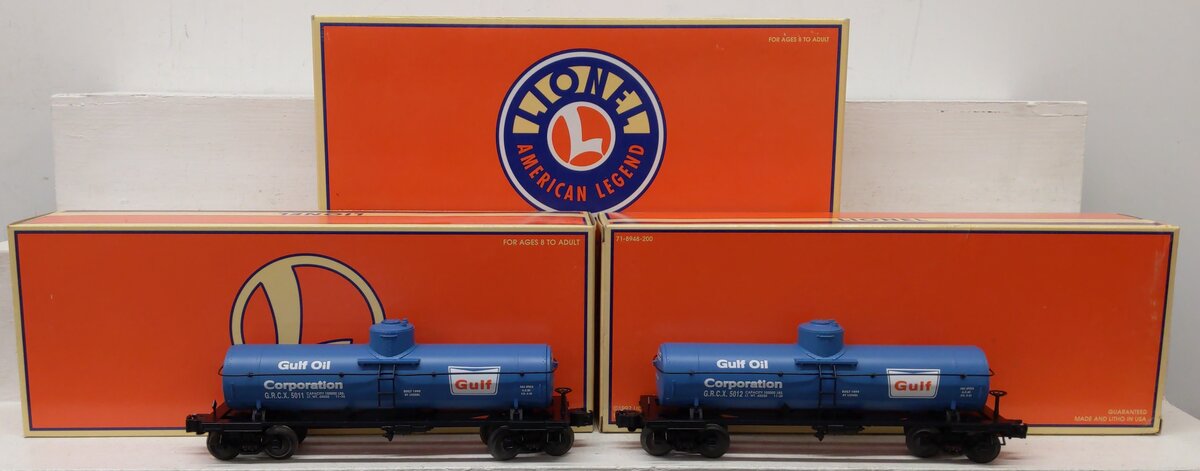 Lionel 6-26981 O Gauge Gulf Die-Cast Tank Car Set EX/Box