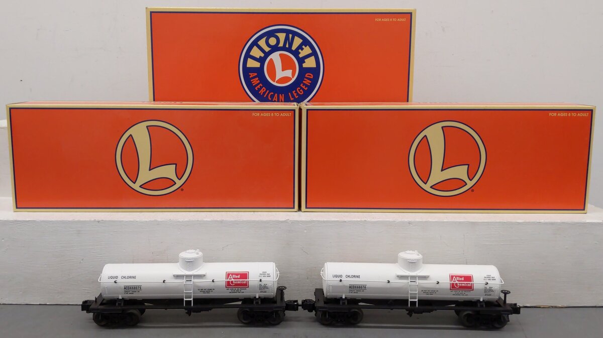 Lionel 6-36913 O Gauge Allied Chem Die-Cast Single Dome Tank 2-Car Set LN/Box