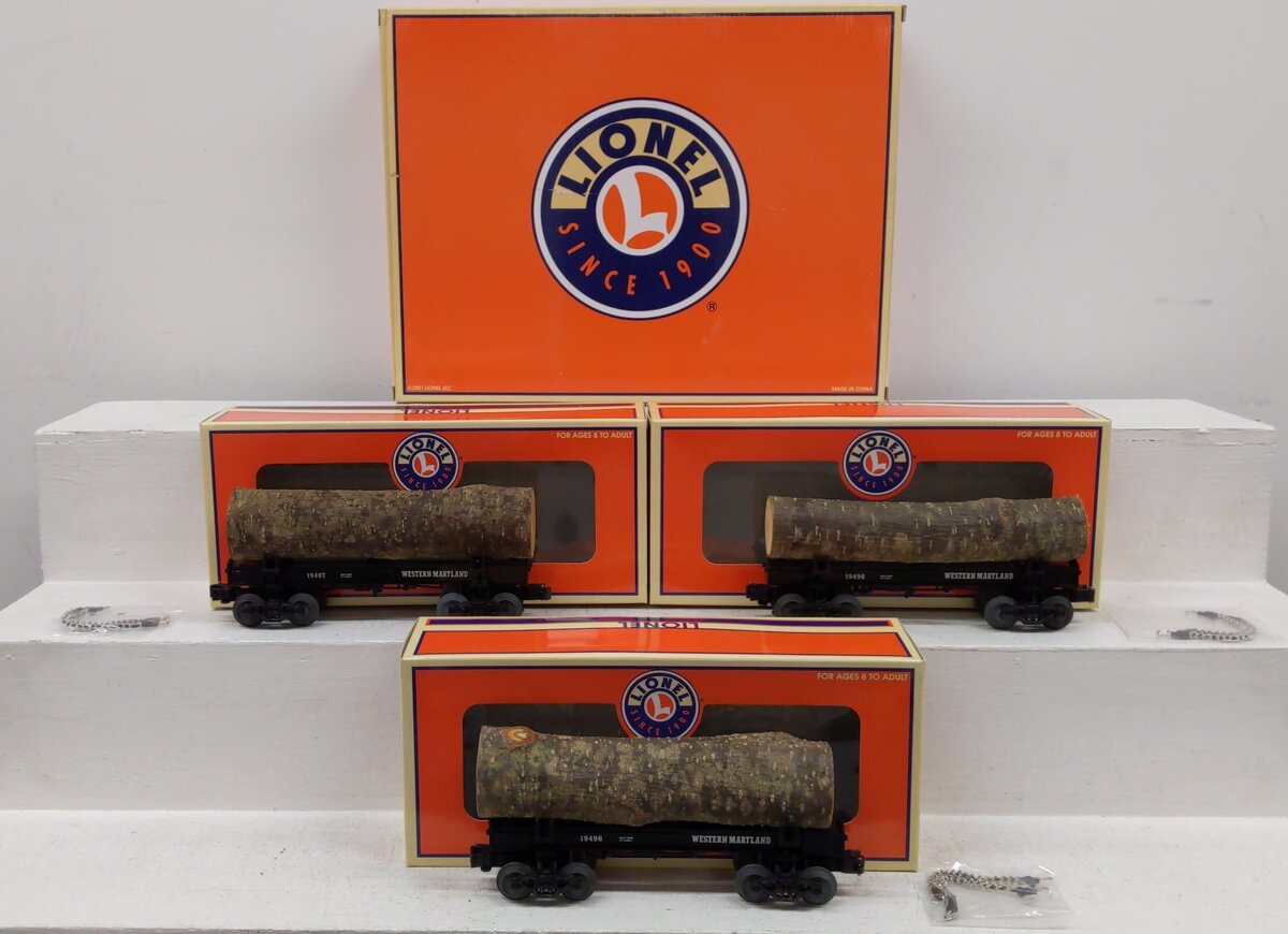 Lionel 6-29415 O Gauge Western Maryland Skeleton Cars (Set of 3) LN/Box