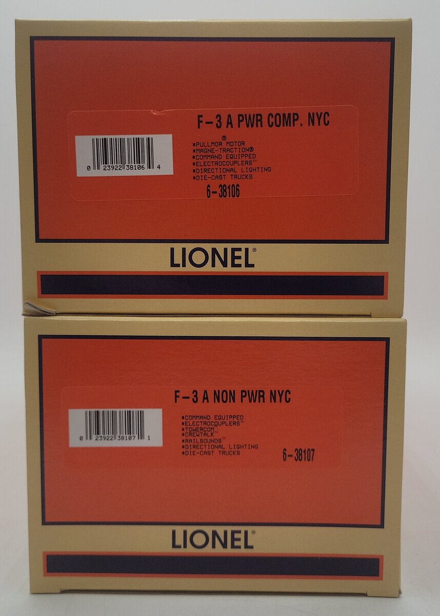 Lionel 6-18135 Lionel Century Club 2333 NYC F3 AA Diesel Set with Display Case EX/Box