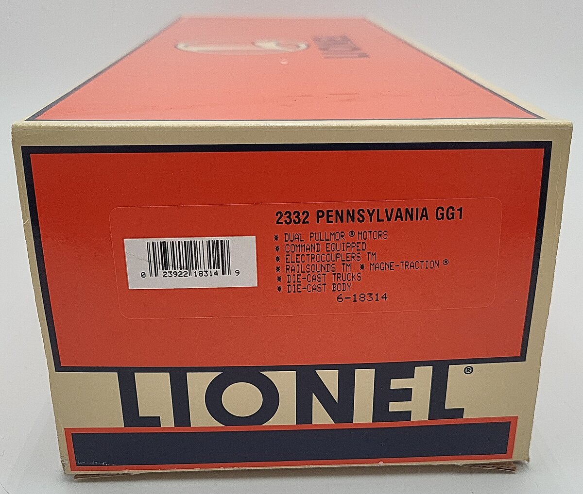 Lionel 6-18314 O Pennsylvania GG-1 Electric Locomotive #2332 w/Name Plate & Case EX/Box