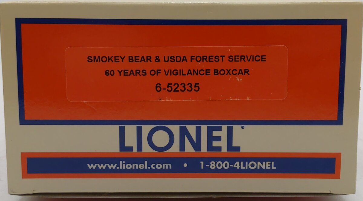 Lionel 6-52335 O Gauge Smokey Bear & USDA Forest Service Boxcar #602004 NIB