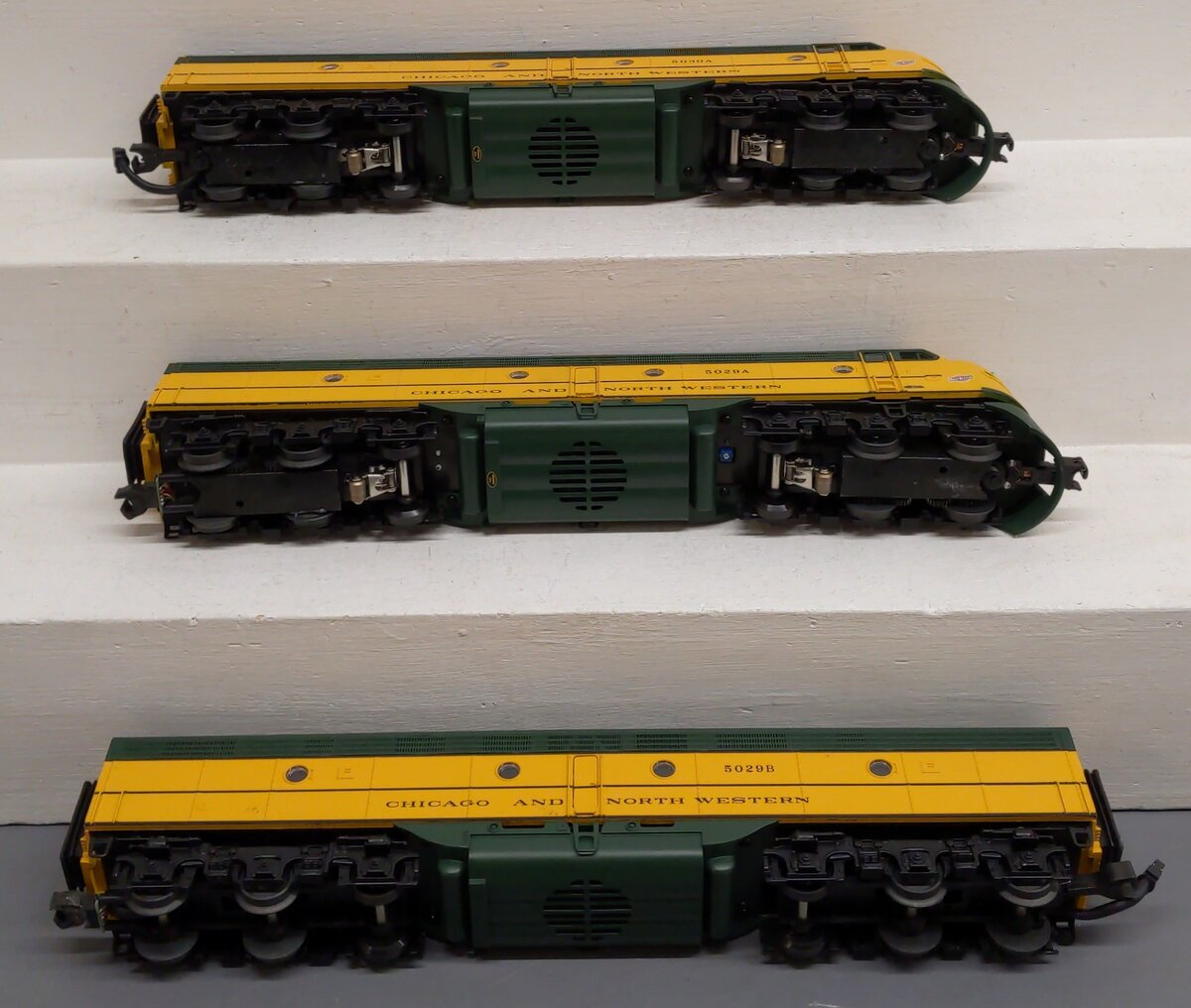MTH 20-2237-1 O C&NW E-8 ABA Diesel Engine Set w/PS2 #5029A/5029B/5030A EX/Box