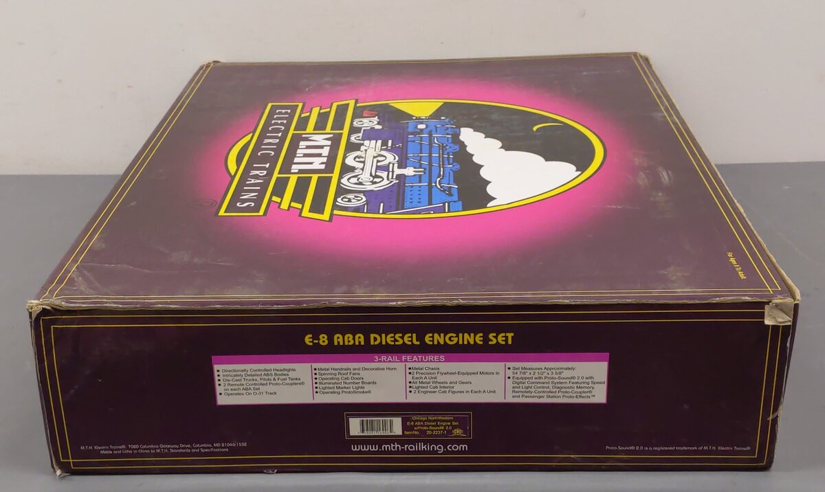 MTH 20-2237-1 O C&NW E-8 ABA Diesel Engine Set w/PS2 #5029A/5029B/5030A EX/Box