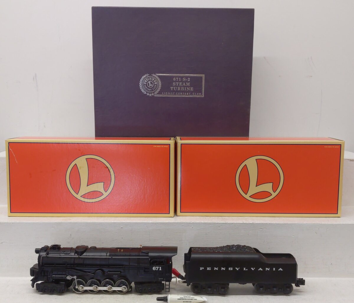 Lionel 6-18057 O Gauge CC PRR S-2 Turbine Steam Locomotive & Tender #671 EX/Box