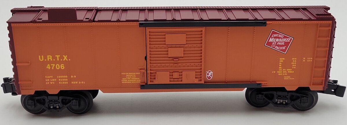 Lionel 6-52402 O Gauge Milwaukee Road Operating Ice Car #4706 LN/Box