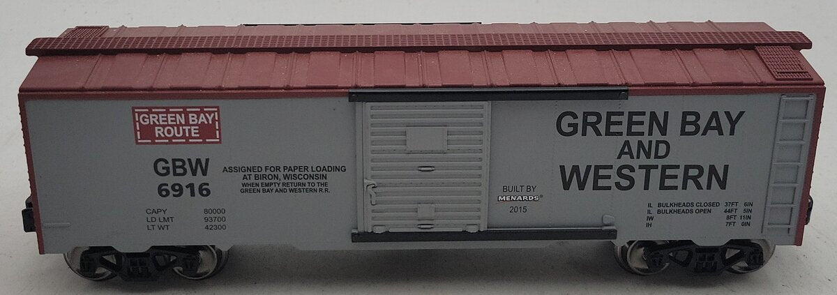 Menards 279-2635 O Green Bay & Western Boxcar #6916 LN