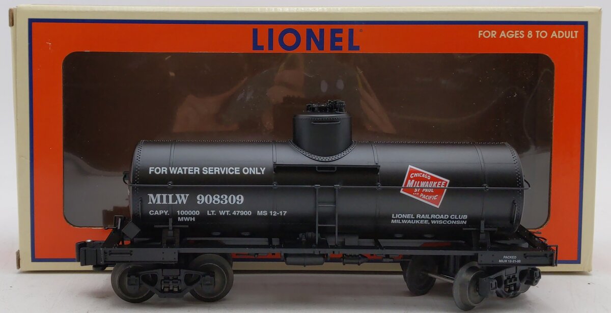 Lionel 6-52228 O Gauge LRRC 2000 CMStP&P Water Service Only Tank Car #908309 EX/Box