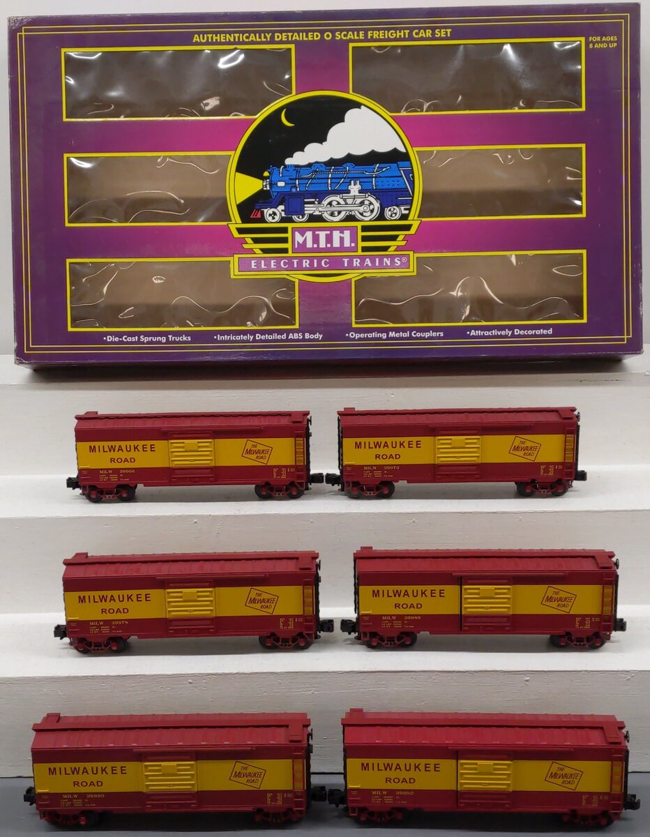 MTH 20-90101 O Milwaukee Road Premier Box Car Set (Set of 6) EX/Box