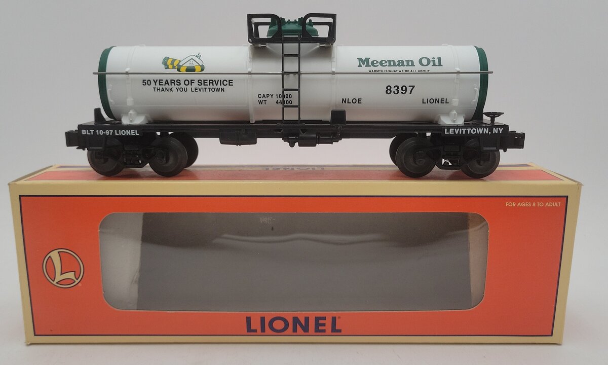 Lionel 6-52122 O Gauge NLOE Meenan Oil Single Dome Tank Car #8397 EX/Box