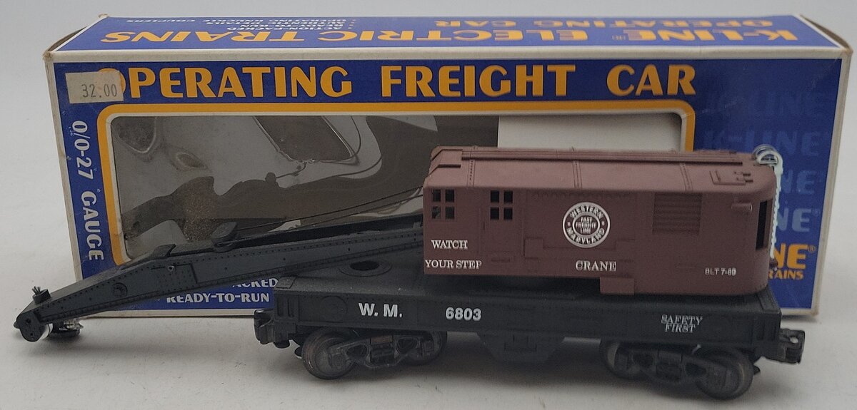 K-Line K6803 O Gauge Western Maryland Crane Car VG/Box