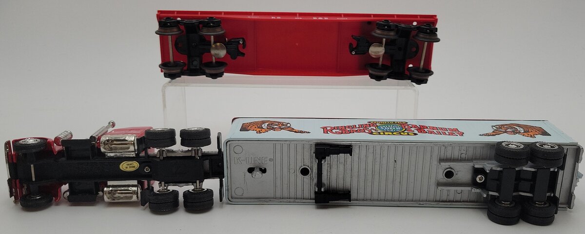 K-Line K81024 O RB&BB Tractor Trailer Flatcar Set VG/Box