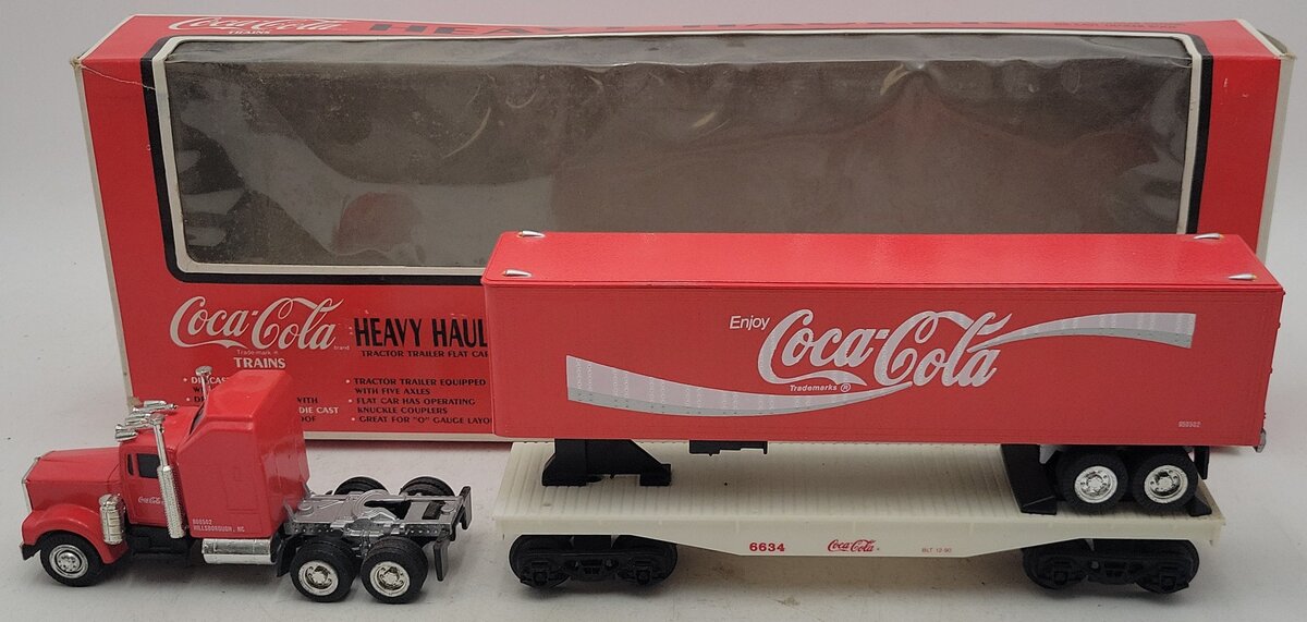 K-Line KK6634 Coca-Cola Heavy Hauler Flatcar w/ Tractor Trailer EX/Box