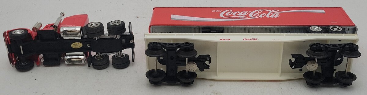 K-Line KK6634 Coca-Cola Heavy Hauler Flatcar w/ Tractor Trailer EX/Box