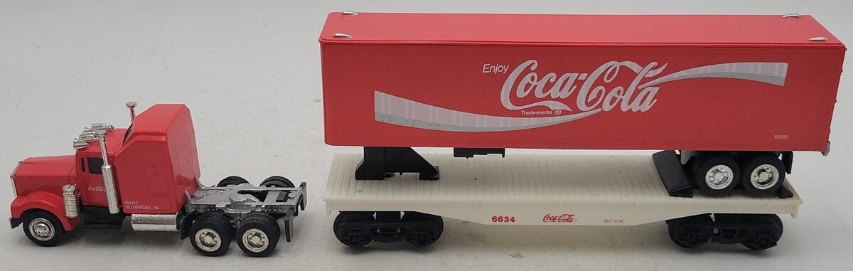K-Line KK6634 Coca-Cola Heavy Hauler Flatcar w/ Tractor Trailer EX/Box