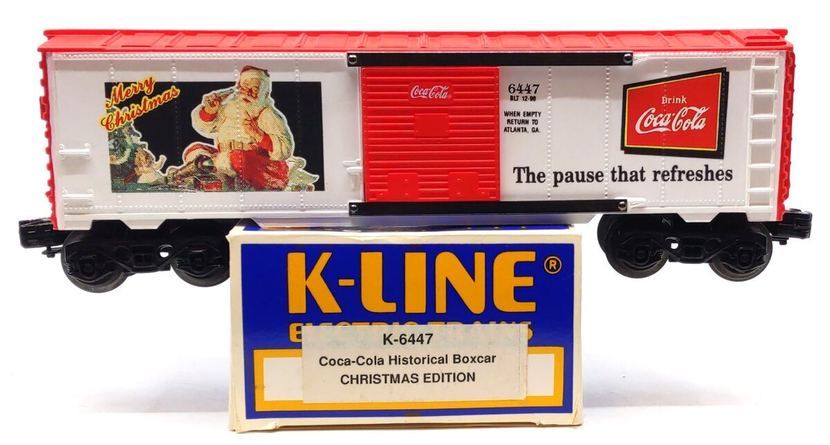 K-Line K-6447 O Gauge Merry Christmas Coca-Cola Boxcar LN/Box